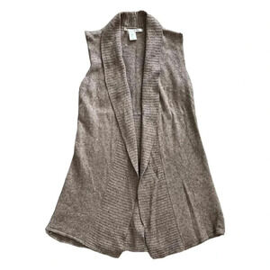 Max Studio Brown Knit Sleeveless Cardigan Sweater S
